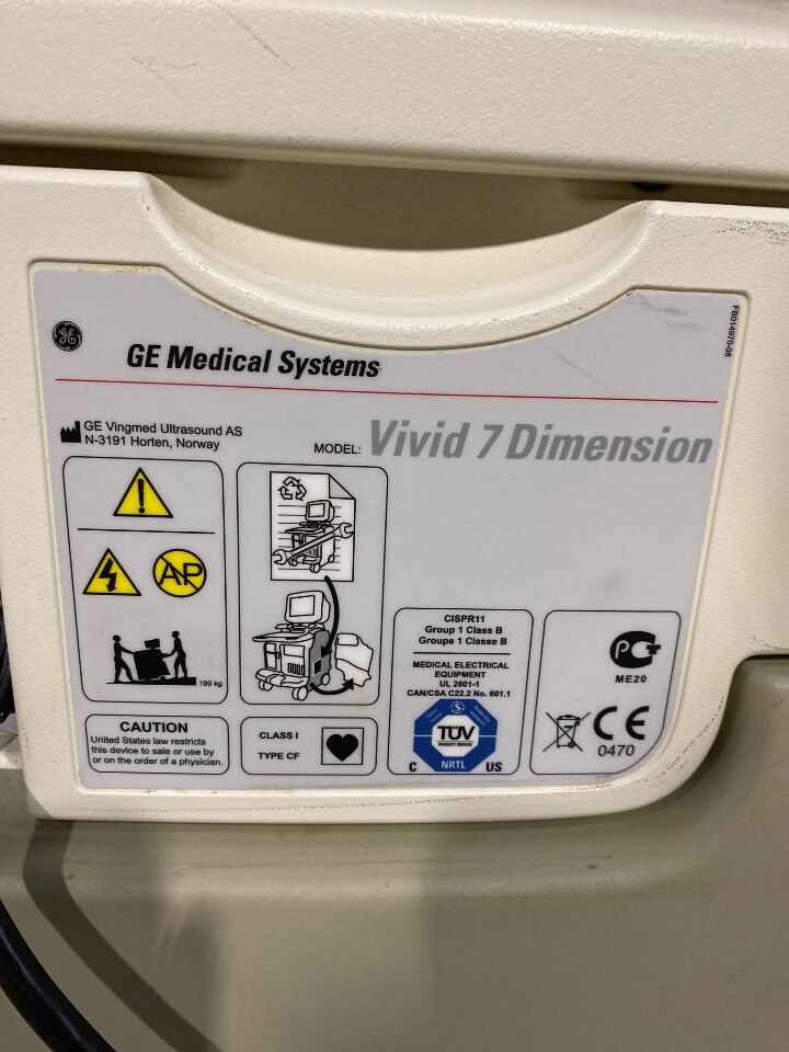 GE Vivid 7 Dimensions Ultrasound Machine