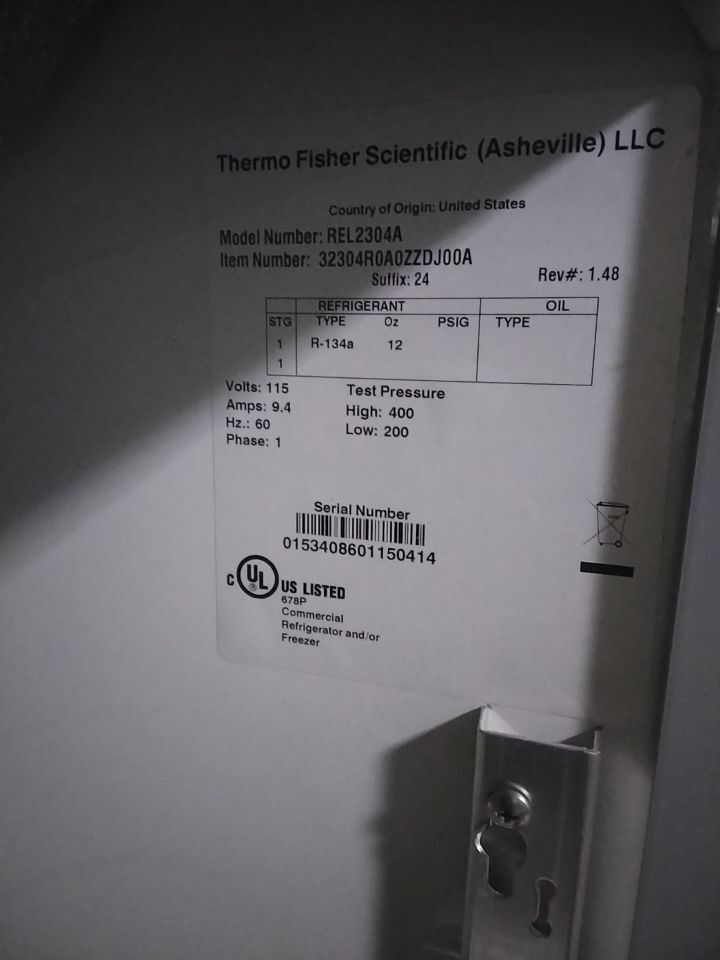 THERMO FISHER SCIENTIFIC REL2304A Commercial Refrigerator and/or Freezer Refrigerator Freezer