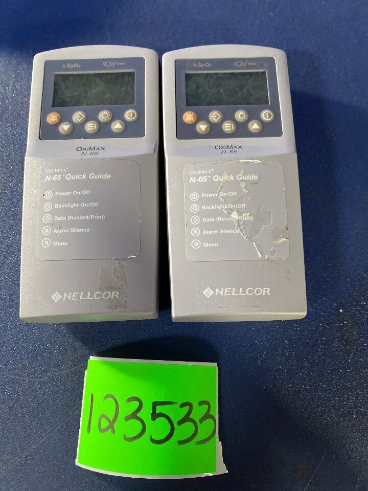 NELLCOR OxiMax N-65 Pulse Oximeter - Lot of 2 Oximeter - Pulse