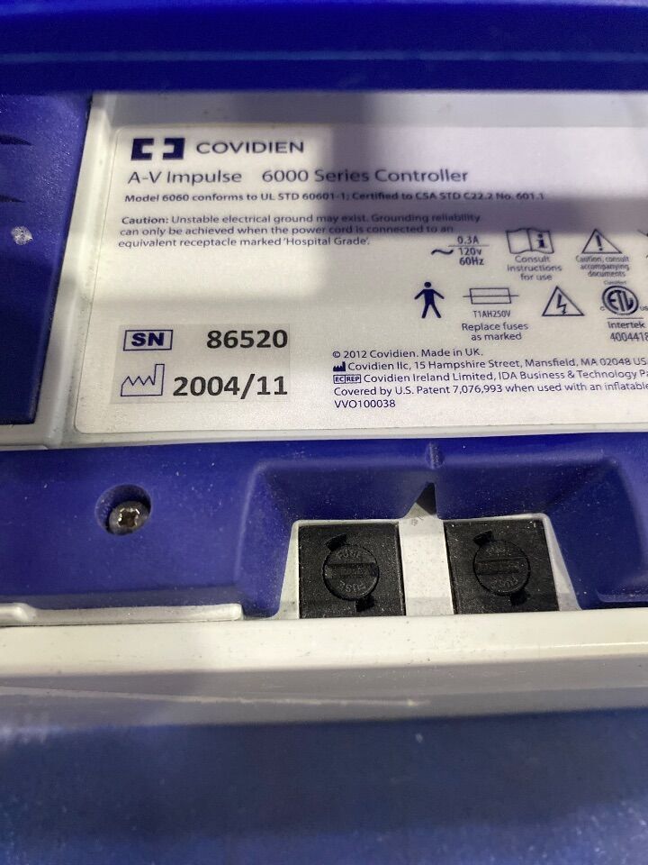 COVIDIEN A-V Impulse 6000 Series Pump Vascular Compression