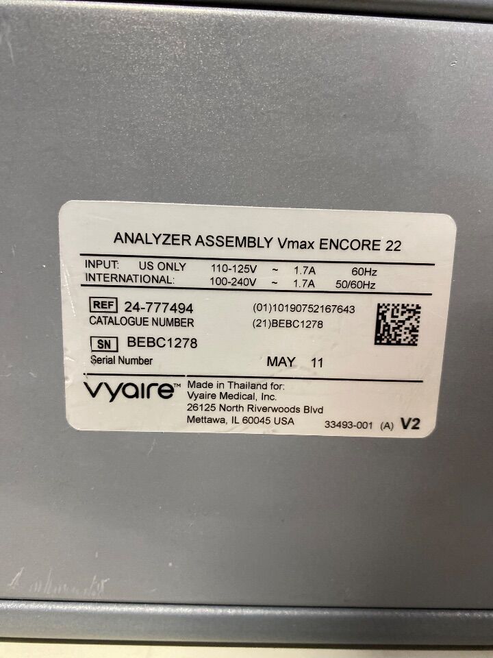 VYAIRE Vmax ENCORE 22 PFT Unit