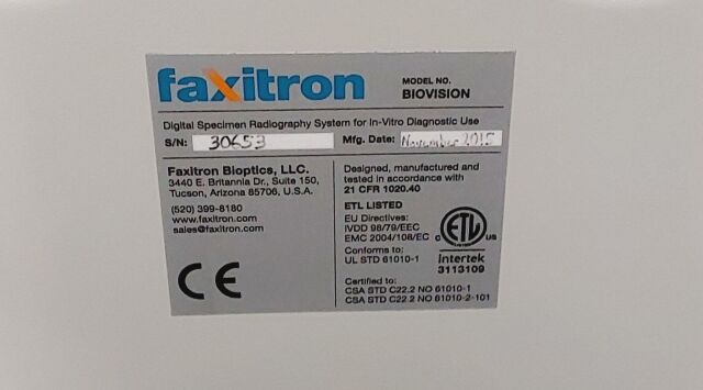 FAXITRON BIOVISION Digital Specimen Radiography System
