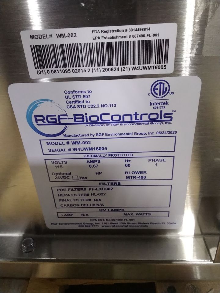 RGF BIOCONTROLS WM-1002 System