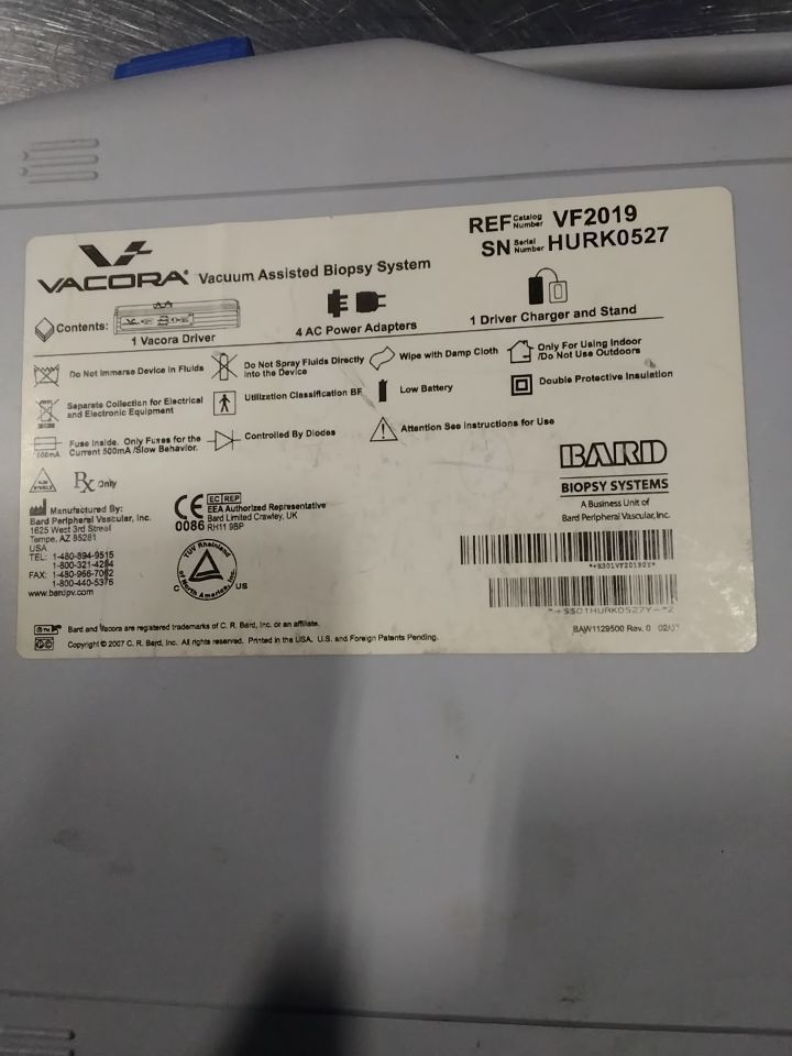 BARD Vacora VF2019 biopsy system Biopsy Unit