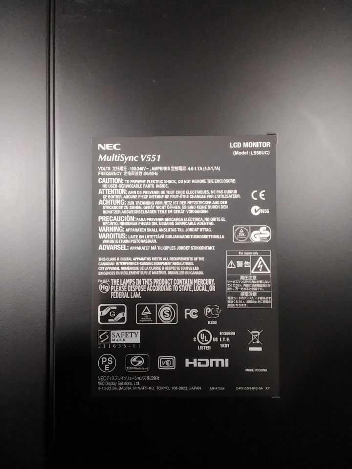 NEC MultiSync V551 Display Monitor