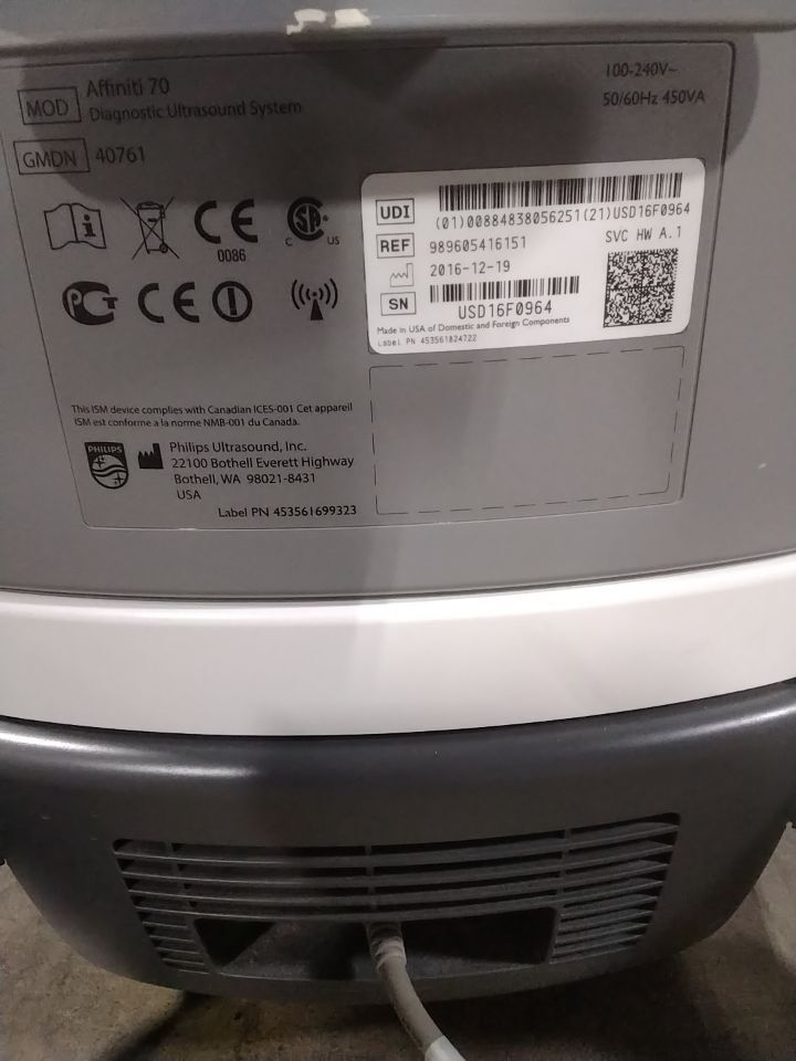 PHILIPS Affiniti 70 Diagnostic Ultrasound System