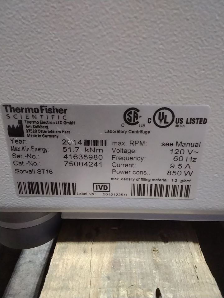 THERMO FISHER SCIENTIFIC Sorvall ST16 Centrifuge