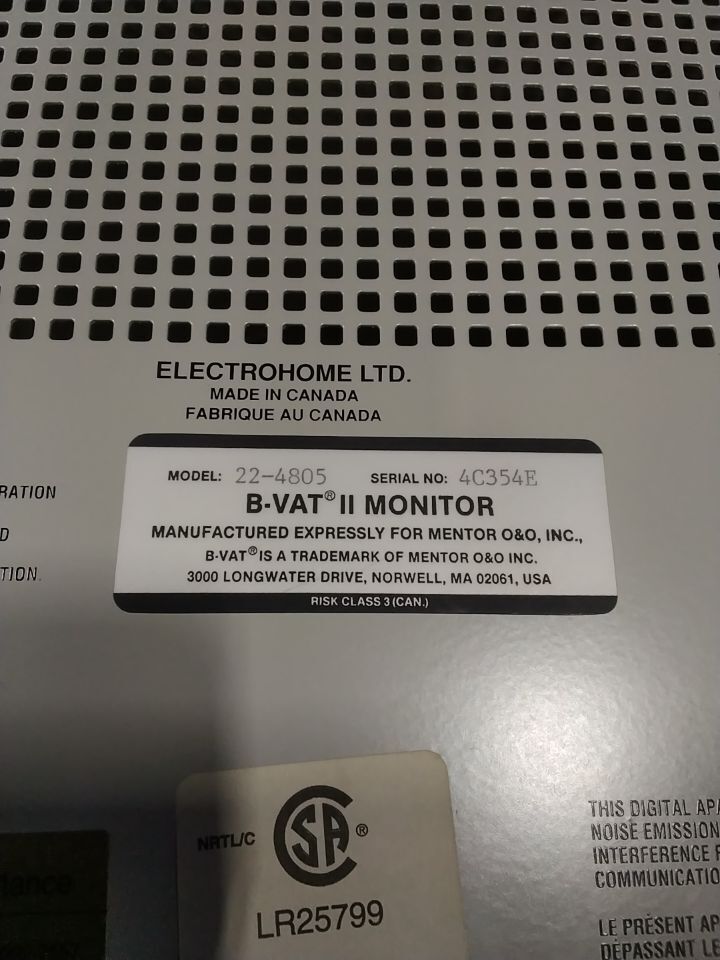 ELECTROHOME B-VAT II Monitor