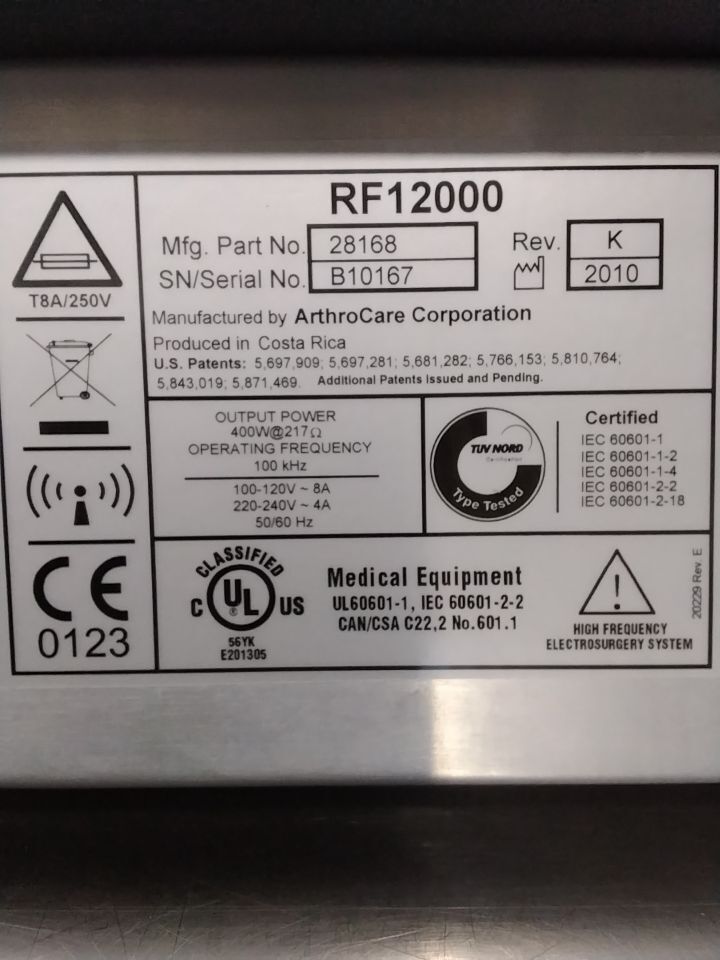 ARTHROCARE RF12000 Electrosurgical Unit