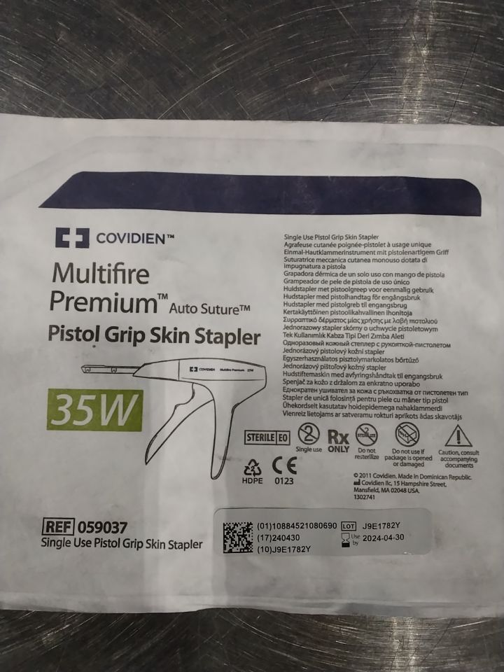 COVIDIEN 35W Multifire Premium Auto Suture Pistol Grip Skin Stapler