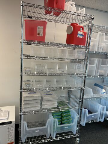 U-LINE STAINLESS STEEL SHELVING UNITS ON WHEELS (OPEN WIRE) Liquid Handling
