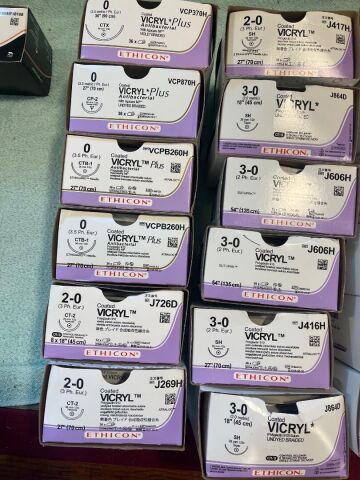 ETHICON Various 56 FULL Boxes In Date Sutures