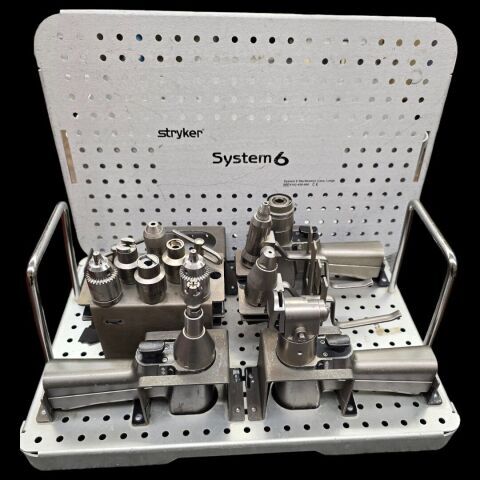 STRYKER System 6 Drill & Saw Set With attachments & Sterilization Case