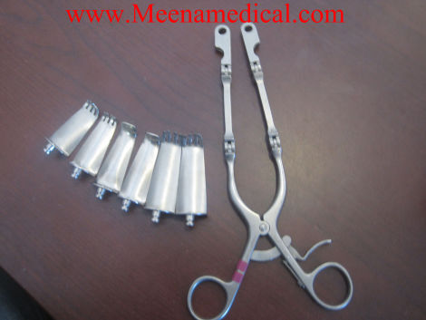 CLOWARD No. C50-1338 Double Hinge Retractor Short Tip w/ 3 Retractor Blade sets