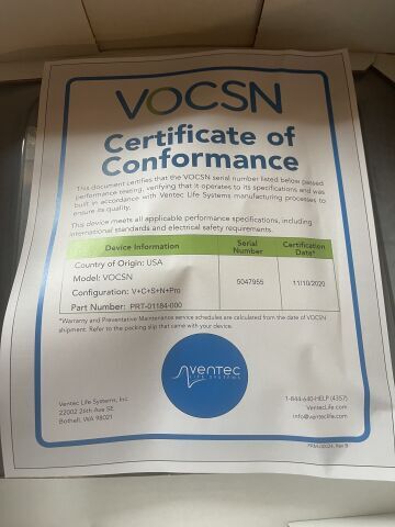 VENTEC LIFE SYSTEMS VOCSN+ Pro Ventilator