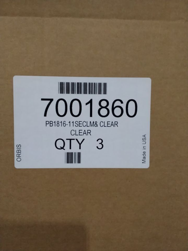 ORBIS PB1816-11SECLM& Clear Bins