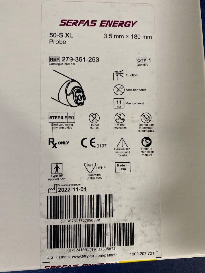 STRYKER SERFAS ENERGY 50-S XL Electrosurgical Probe