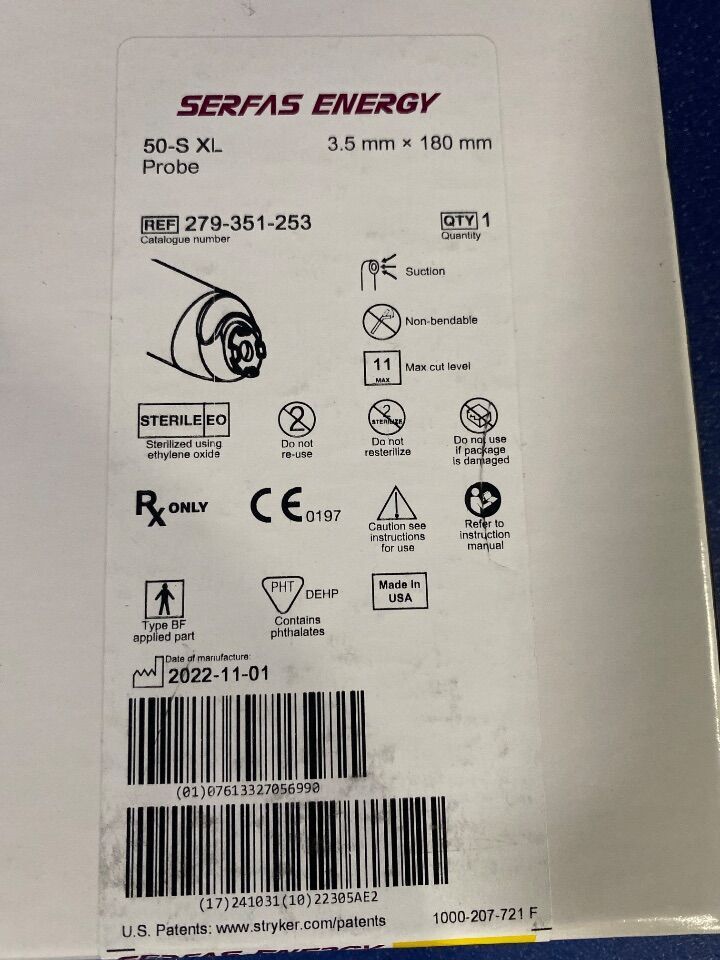 STRYKER SERFAS ENERGY 50-S XL Electrosurgical Probe