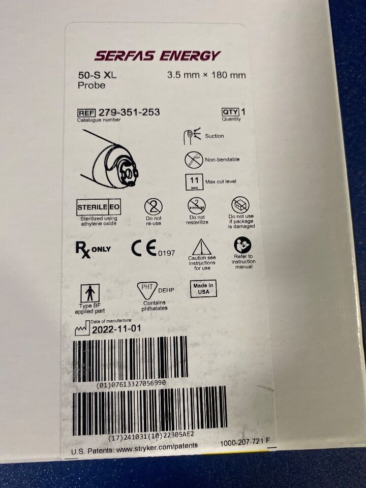 STRYKER SERFAS ENERGY 50-S XL Electrosurgical Probe