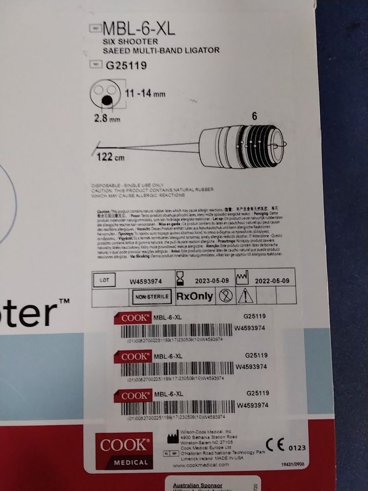 COOK MEDICAL MBL-6-XL G25119 Multi-Band Ligator - Lot of 2