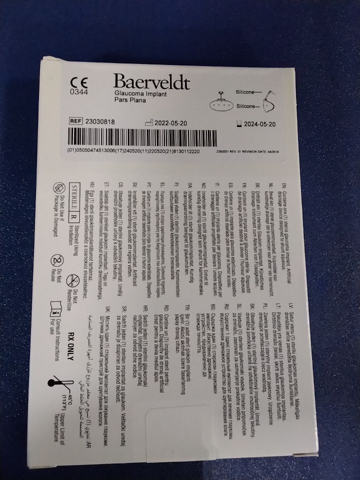 JOHNSON & JOHNSON BG192-350 Baerveldt Pars Plana Glaucoma implant - Lot of 6