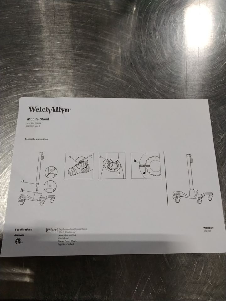 WELCH ALLYN EX-LT-IV Accessory/Component Monitor Stand