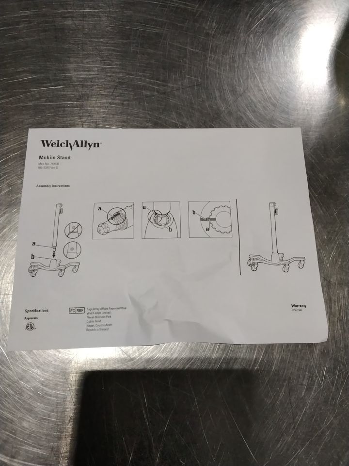 WELCH ALLYN EX-LT-IV Accessory/Component Monitor Stand