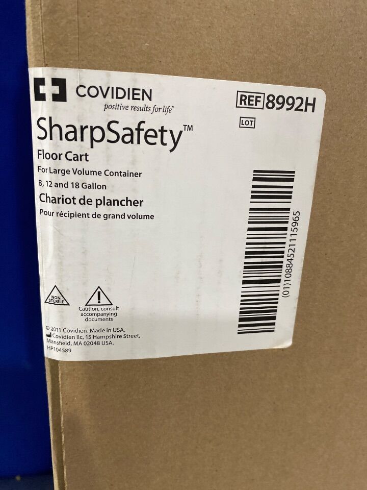 COVIDIEN 8992H SharpSafety Floor Cart Medical Waste Removal
