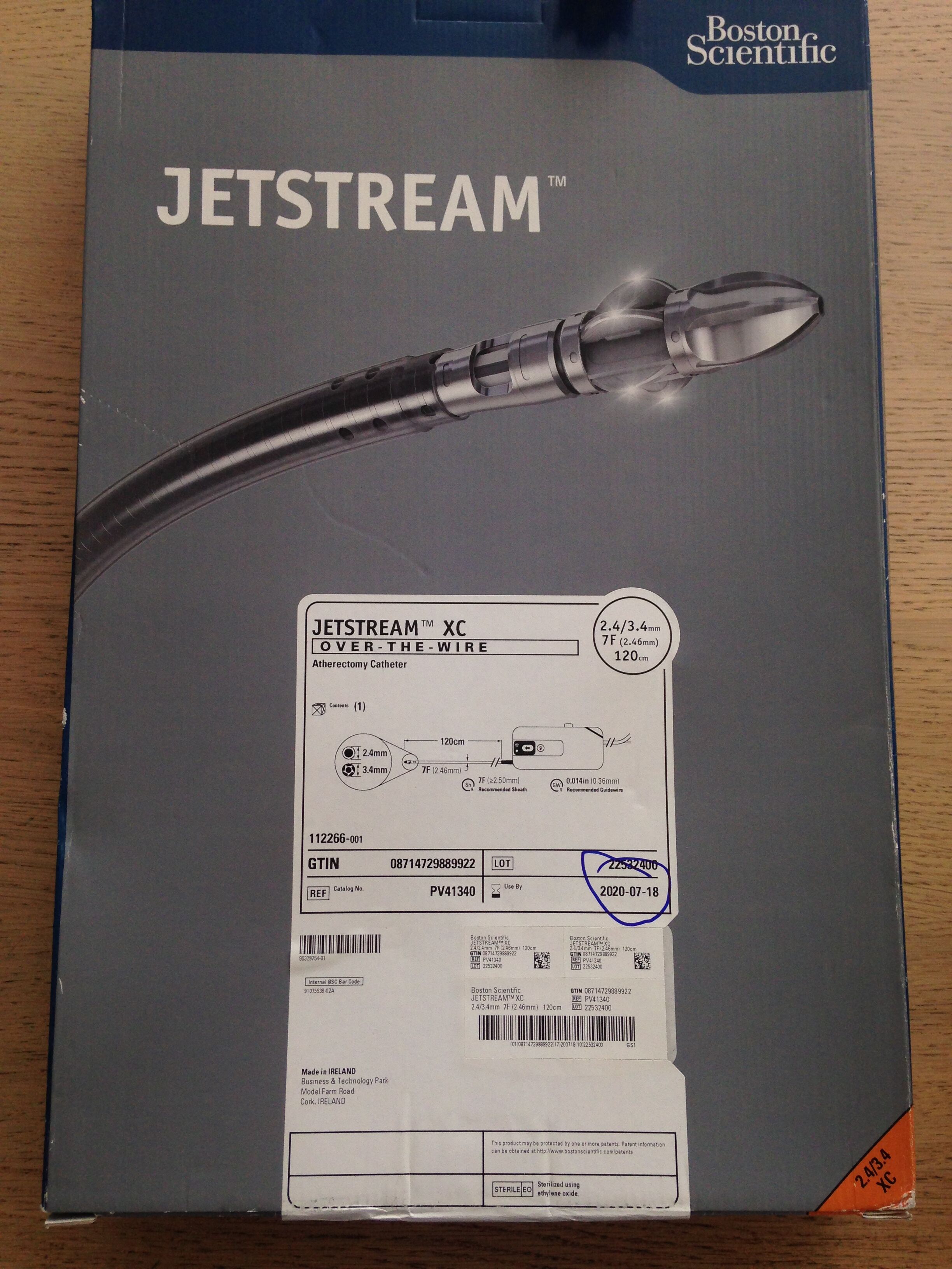 New Boston Scientific Pv41340 Jetstream Xc Over The Wire Atherectomy Catheter 2 4 3 4mm 7f X