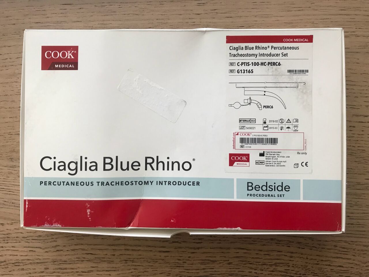 Nuevo Cook G13165 Ciaglia Blue Rhino Percutaneous Tracheostomy