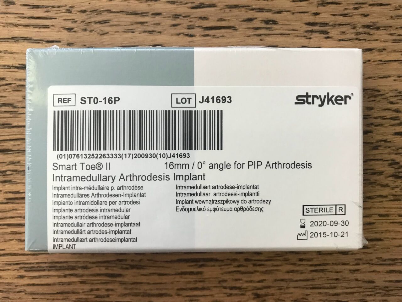 New STRYKER ST0-16P Smart Toe II Intramedullary Arthrodesis Implant ...