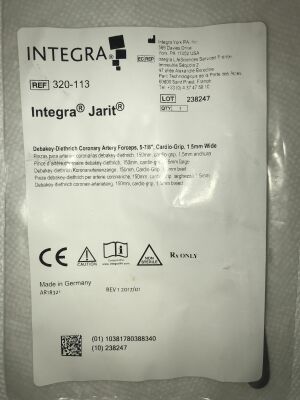 New INTEGRA 320-113 JARIT, DEBAKEY-DIETHRICH CORONARY ARTERY FORCEPS ...