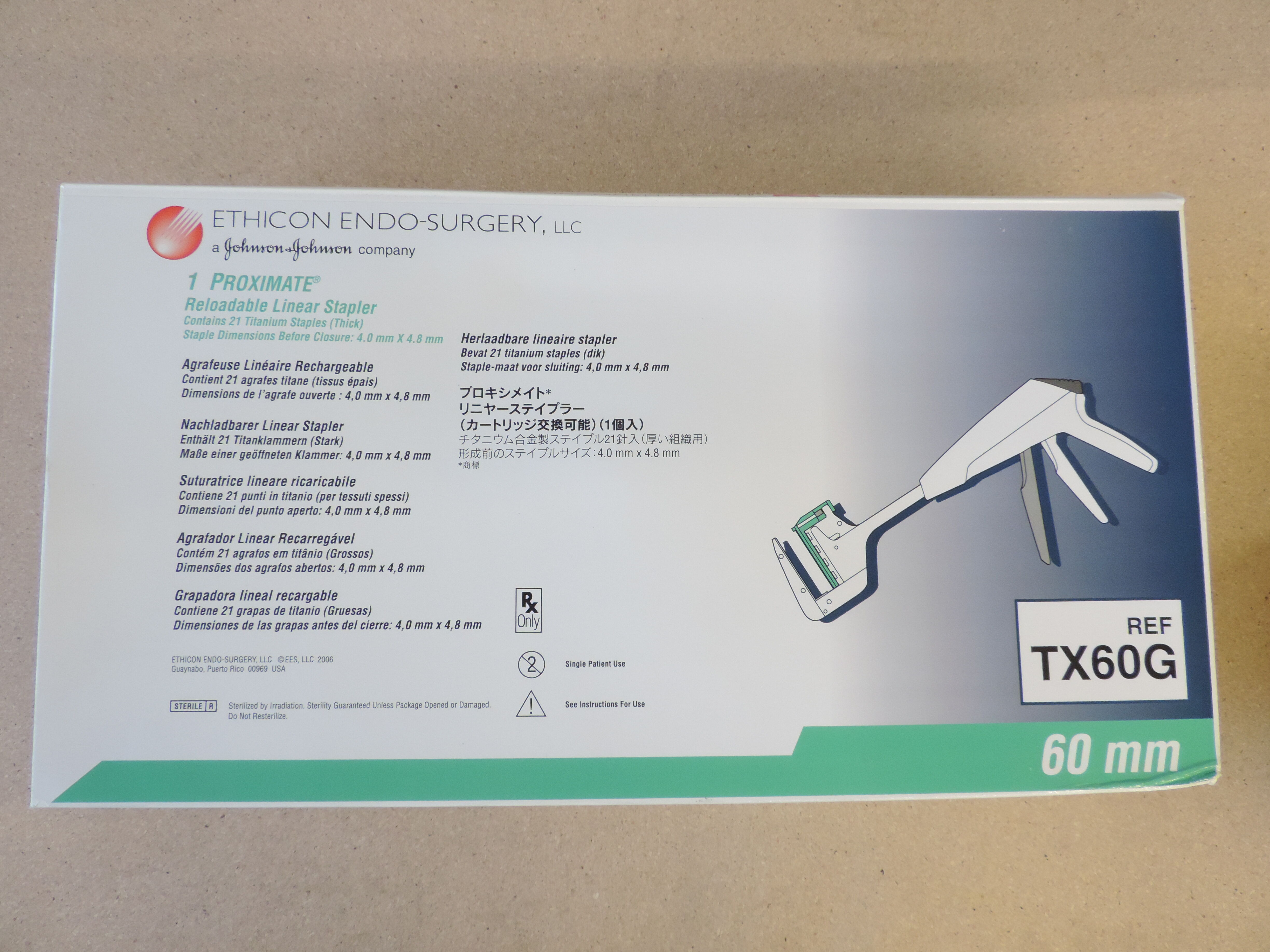 New ETHICON ENDO-SURGERY TX60G - 1 Proximate Reloadable Linear Stapler ...