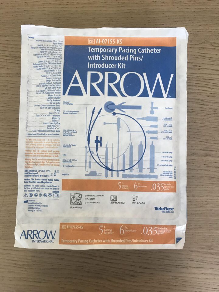 New ARROW AI-07155-KS Temporary Pacing Catheter w/ Shrouded Pins ...