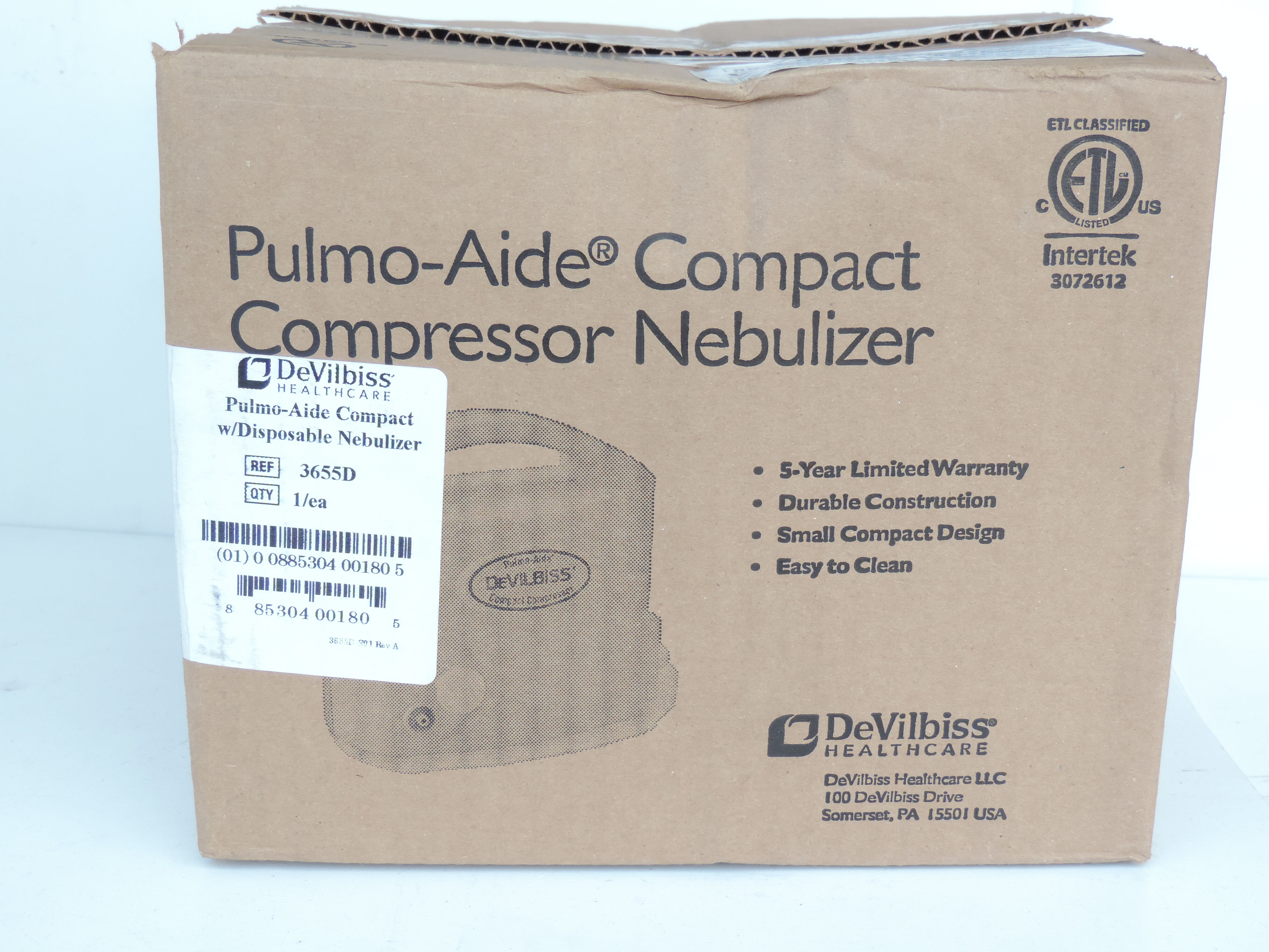 New DEVILBISS 3655D Pulmo-Aide Compact Compressor Nebulizer NEW ...