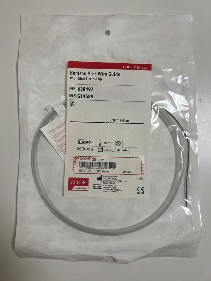 New COOK MEDICAL G14589 BENTSON PTFE WIRE GUIDE Disposables - General ...