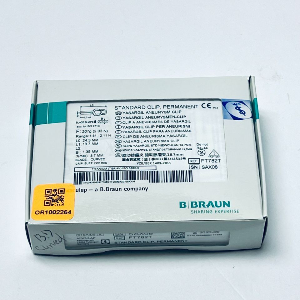 New B BRAUN FT782T Yasargil Aneurysm Clip Disposables - General For ...