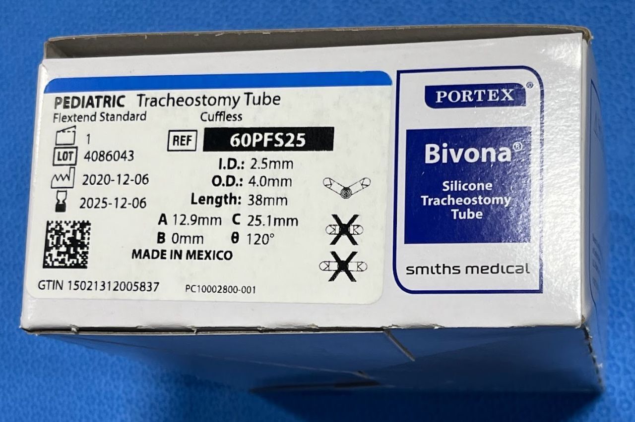 New SMITHS MEDICAL 60PFS25 Portex Bivona Silicone Tracheostomy Tube ...