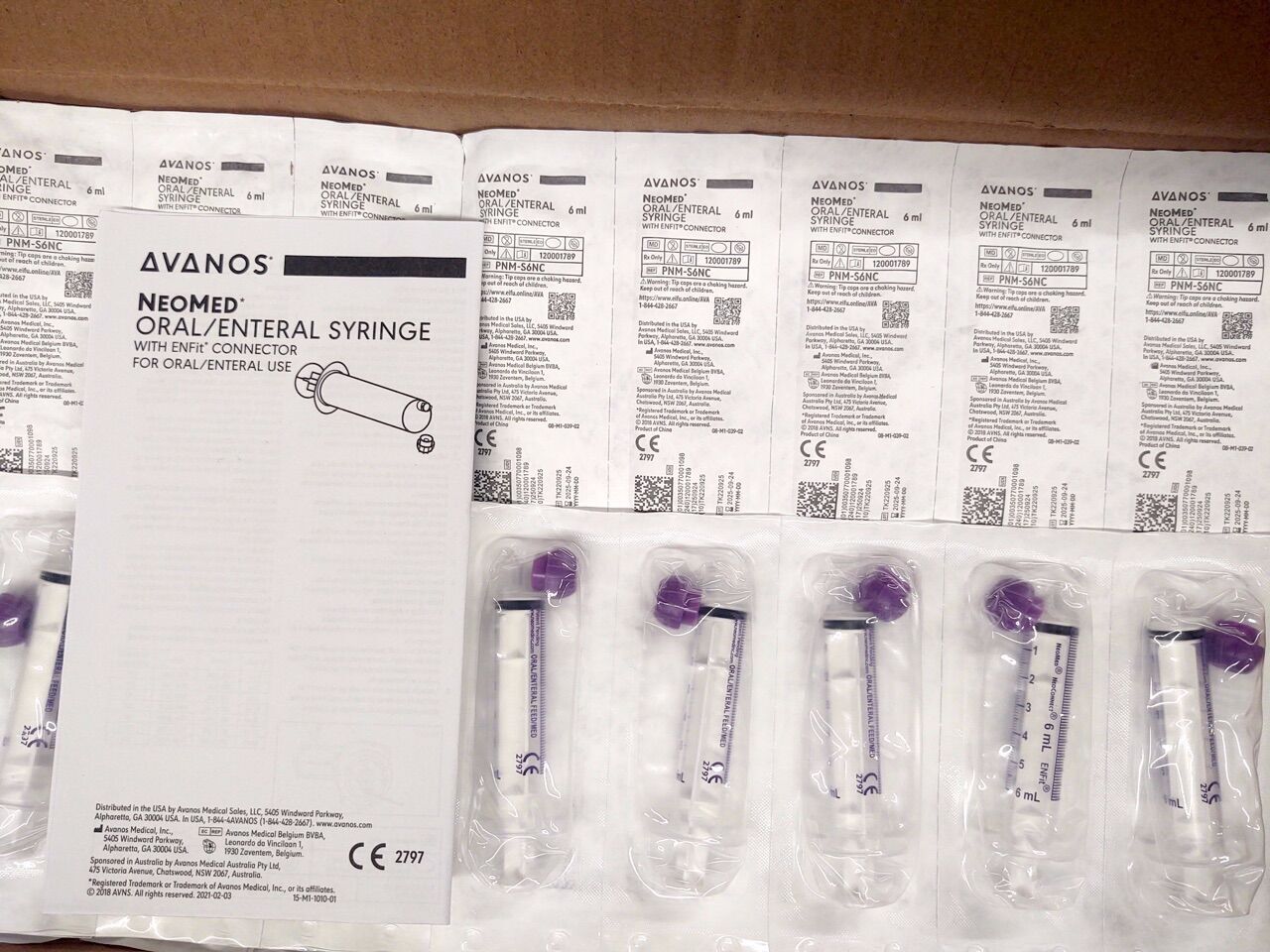 New AVANOS PNMS6NC NeoMed Oral / Enteral Syringe 6ml (CASE/200) 2025