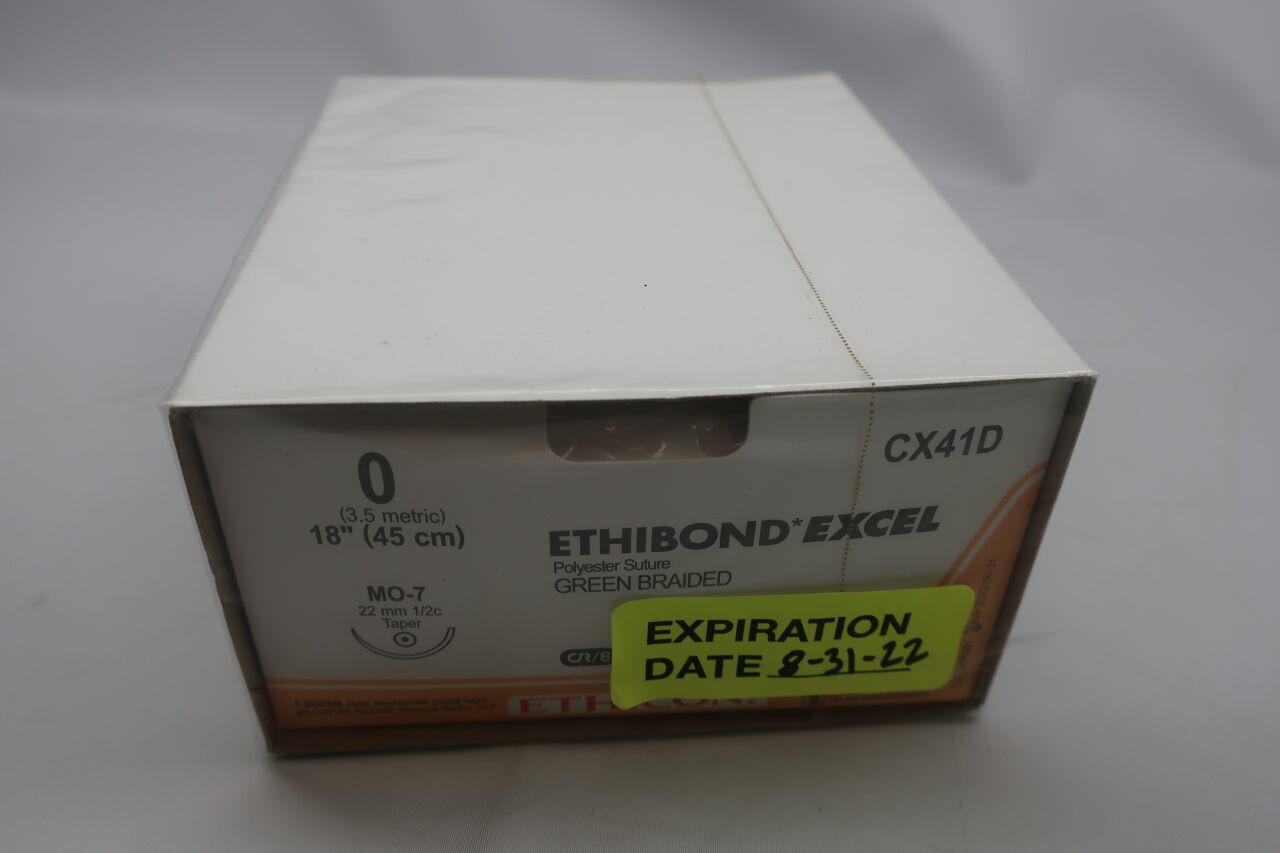 New ETHICON CX41D Ethibond Excel Non-Absorbable Braided Polyester ...