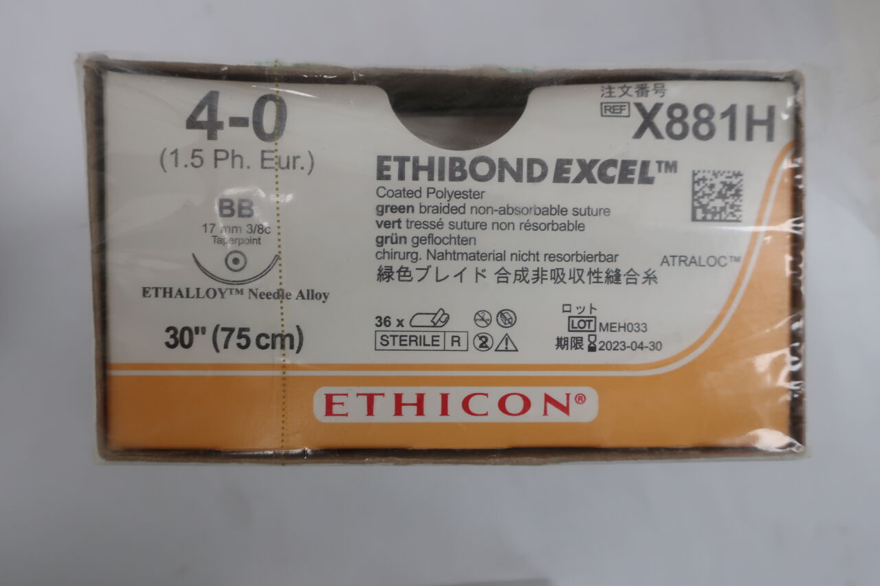 New Ethicon X881h Ethibond Excel Non Absorbable Braided Polyester