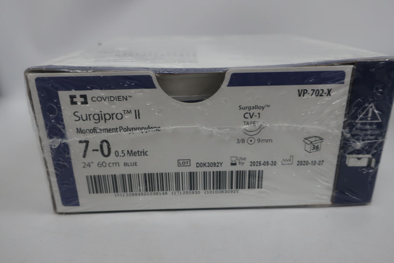 New COVIDIEN VP-702-X SURGIPRO II Suture, Taper Point, Size 3-0, Blue ...