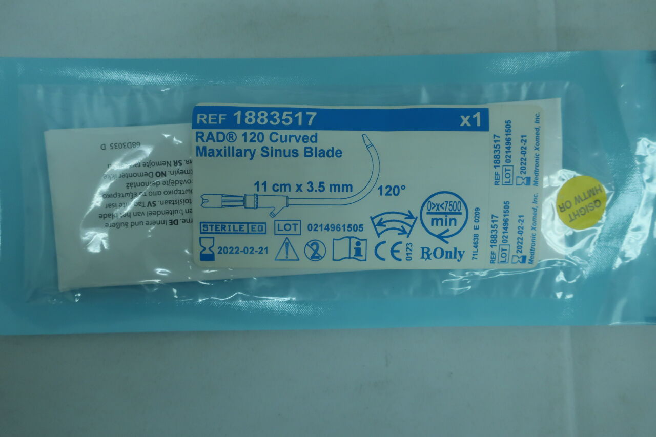 New MEDTRONIC 1883517 3.5mm RAD 120 Curved Sinus Blade, 11cm ...