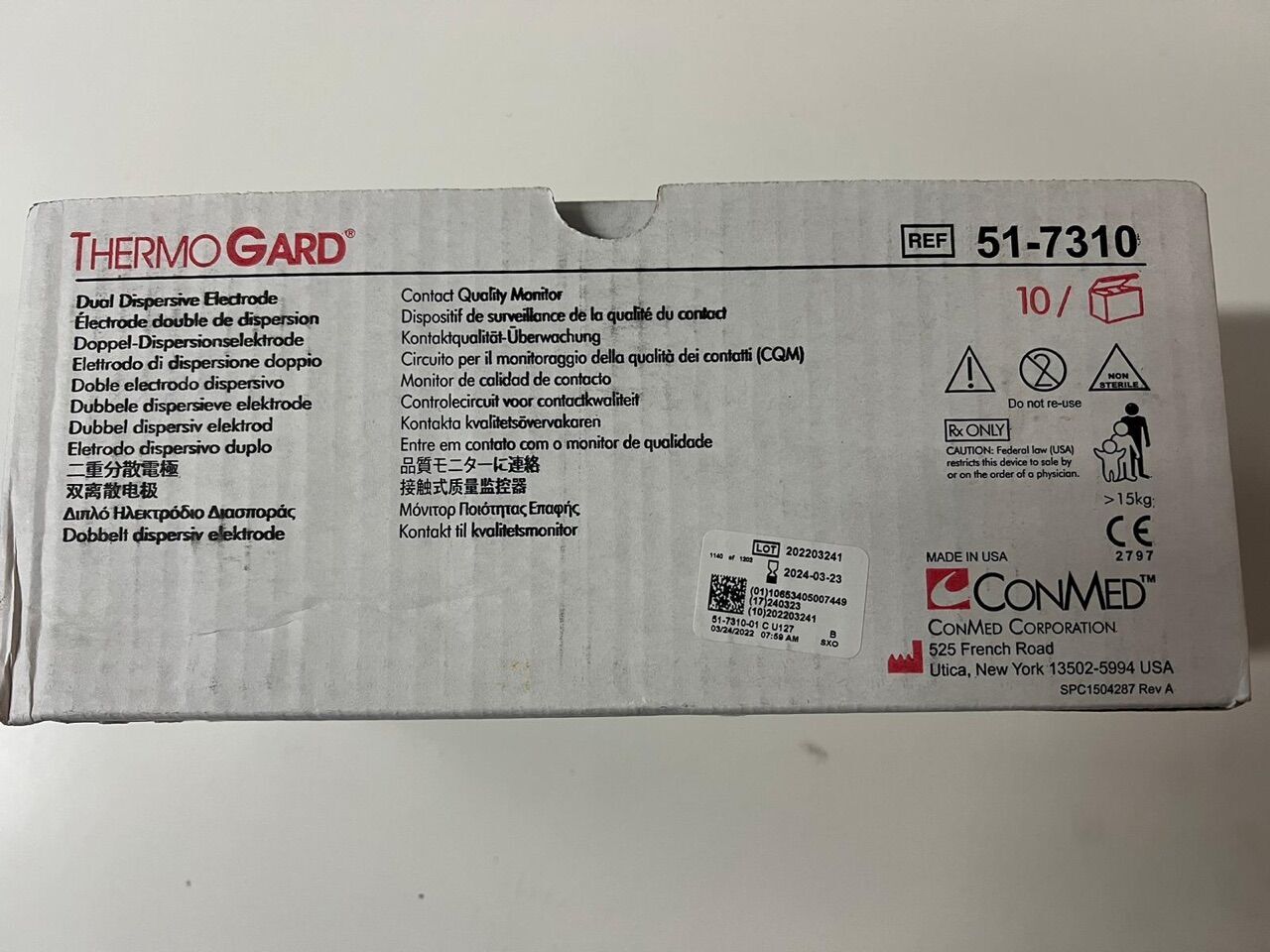 New CONMED CORPORATION 51-7310 THERMO GARD (box of 10) Disposables ...