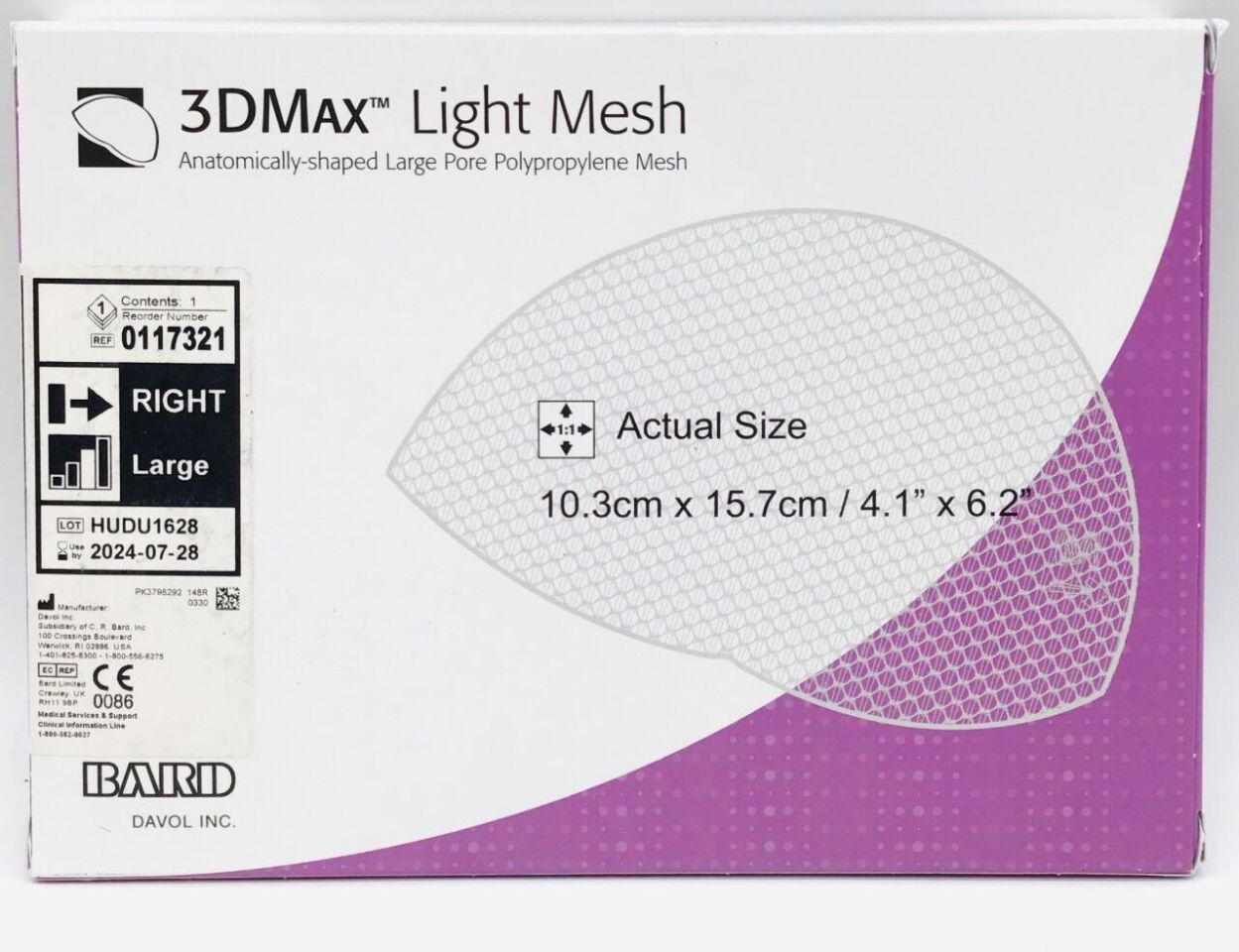 New BARD 0117321 3DMax Light Mesh Large Right Disposables - General For ...