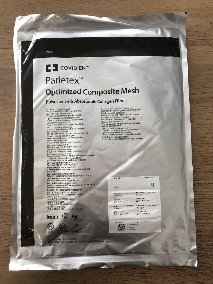 New Covidien Pco3728x Parietex Optimized Composite Mesh 37cm X 28cm(x 