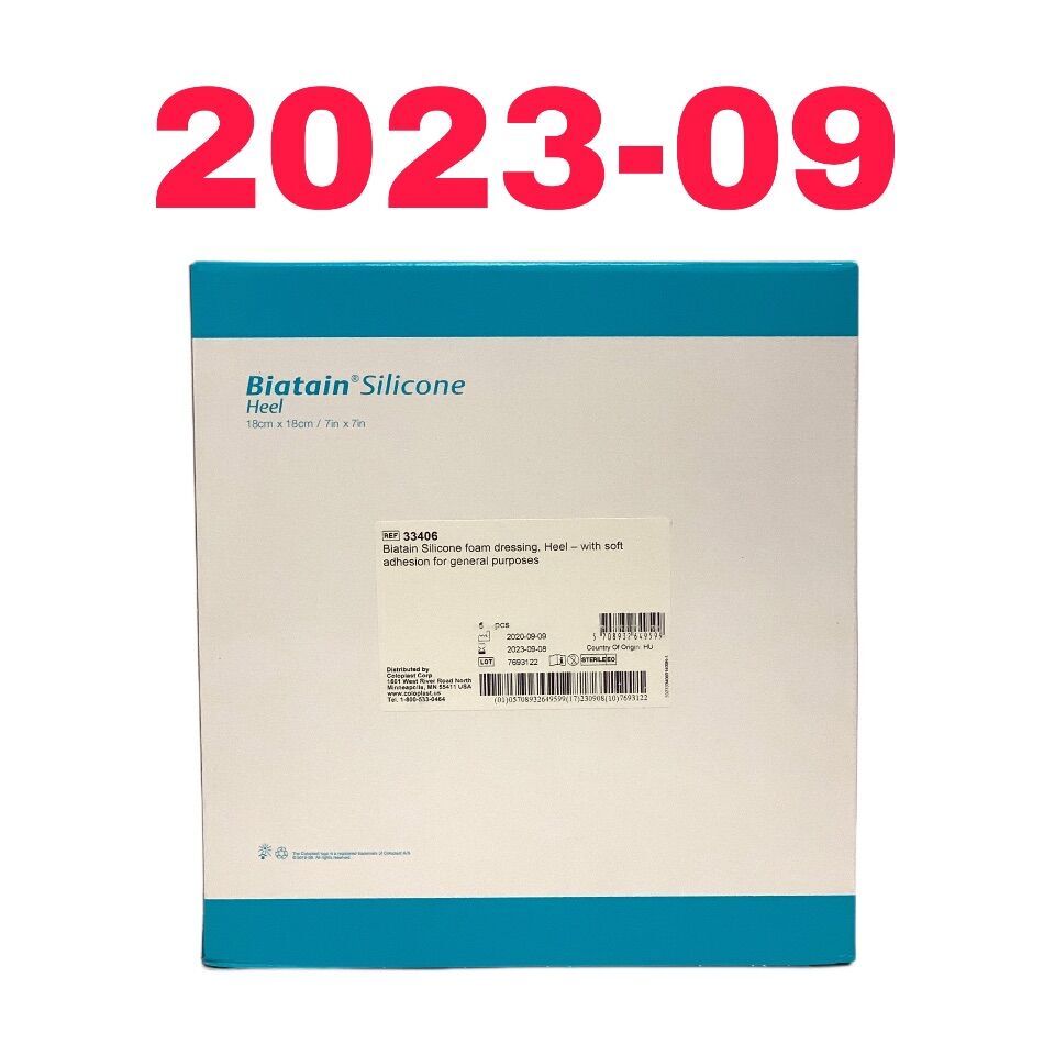 New COLOPLAST REF 33406, Biatain Silicone foam dressing, Heel, BOX OF 5 ...