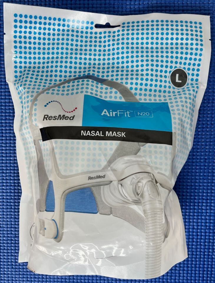 Used RESMED AirFit N20 Nasal Mask Large with Headgear 63502 CPAP Mask ...