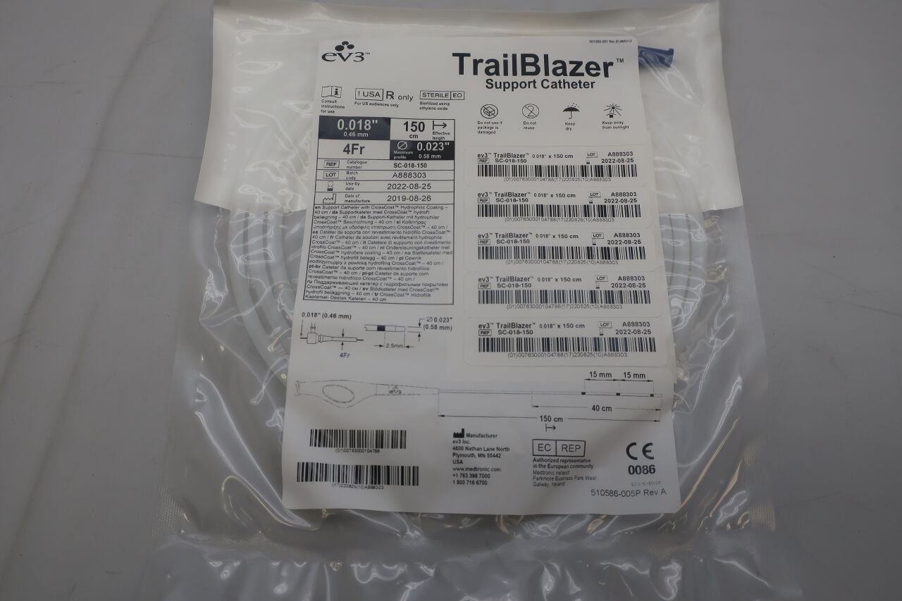 New EV3 SC-018-150 TrailBlazer Sterile Support Catheter, 150 cm Length ...