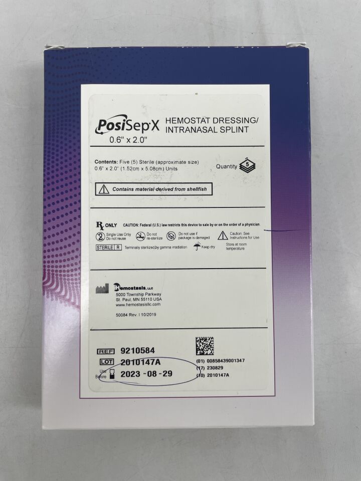 New HEMOSTASIS 9210584 Hemostat Dressing Intranasal Splint Disposables